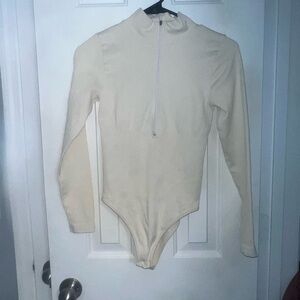 Cream Long Sleeve Kids One Piece